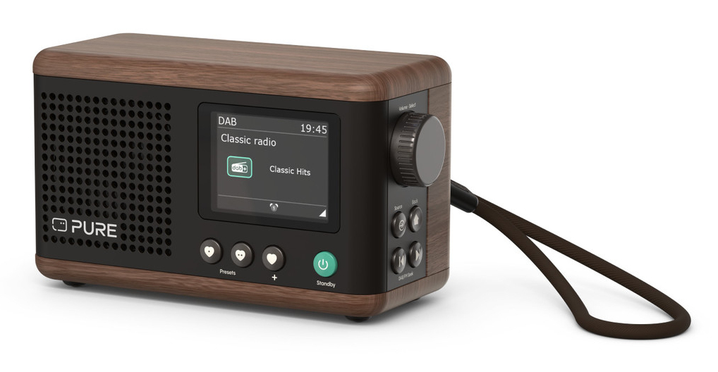 Pure Classic Mini Tischradio DAB+ FM Schwarz, Walnuss