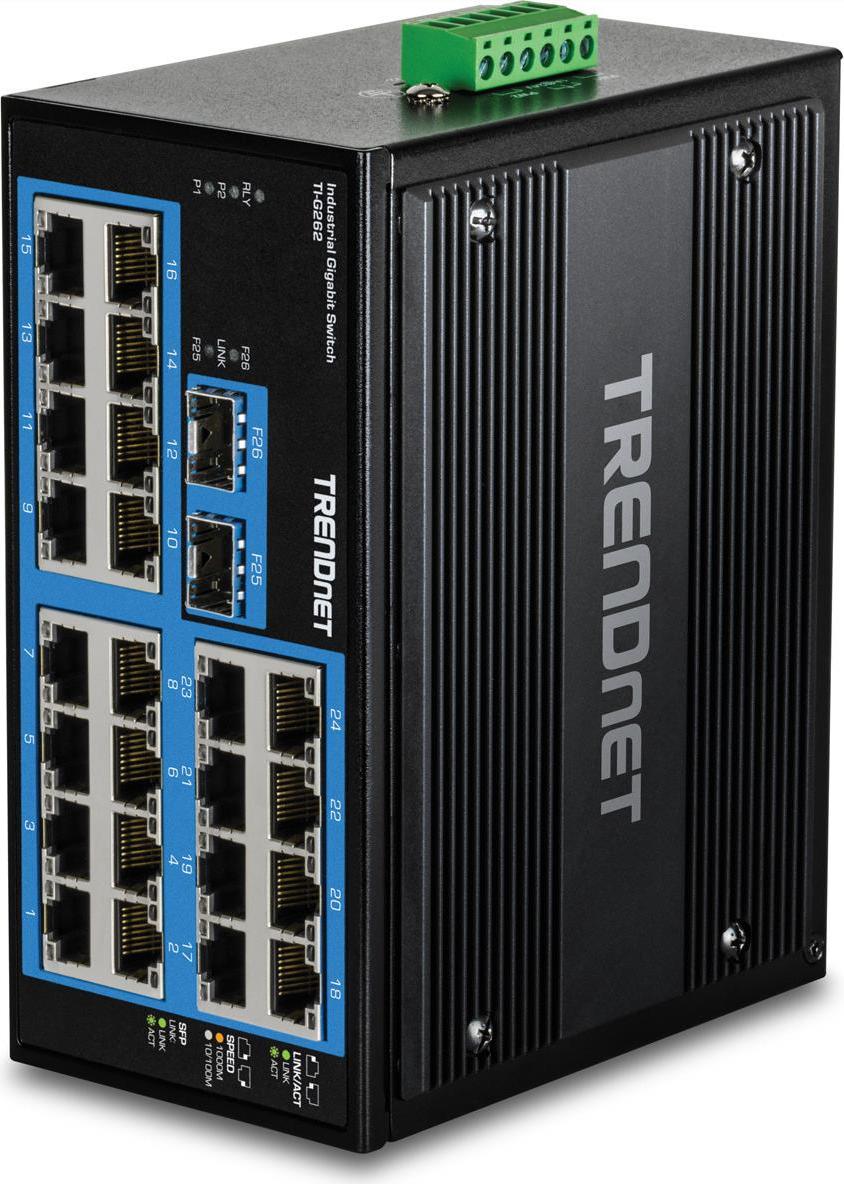 TRENDnet 26-PORT HARDENED INDUSTRIAL - GIGABIT DIN-RAIL SWITCH (TI-G262) (B-Ware)