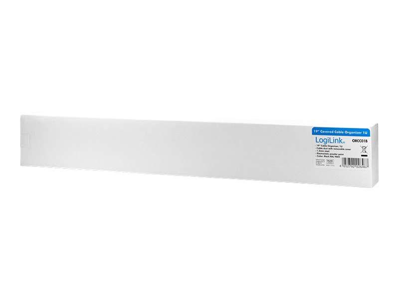 LogiLink 19" Kabelpanel 1U mit Abdeckung Schwarz