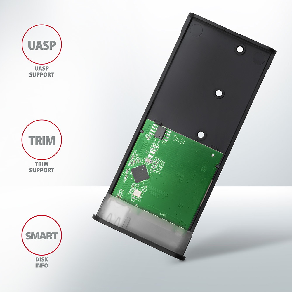 AXAGON EEM2-SBC externes Gehäuse für M.2 SSDs USB-C 3.2 Gen 2 Schwarz