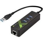 Konverter 1x USB A Stecker auf 1x RJ45 Buchse & 3x USB A Buchse Hersteller: Techly (IDATA-USB-ETGIGA-3U2)