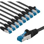 Goobay CAT 6A Patchkabel, S/FTP (PiMF), 1 m, schwarz, 10er-Set (67541)