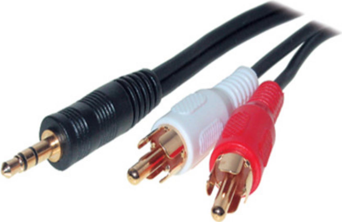 S/CONN maximum connectivity Klinke Cinch Kabel-Klinkenstecker 3,5mm Stereo auf 2 Cinchstecker, vergoldete Kontakte, 1,5m (30832-G)