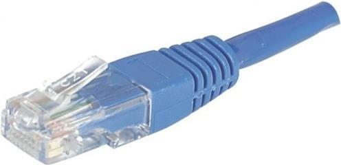 EXERTIS CONNECT Patchkabel, CAT.6, U/UTP, ungeschirmt, Kupfer, blau, 10,0 m Patchkabel mit Rastnasen