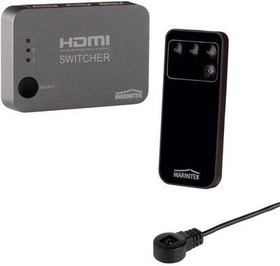 Marmitek 3 Port HDMI-Switch Connect 310 UHD mit Fernbedienung, 3D-Wiedergabe möglich 3840 x 2160 Pixel (08247)