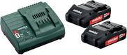 Metabo Basic Set Li-Ion Akku 18V 2x 2Ah Ersatzakku und Ladegerät (685161000)