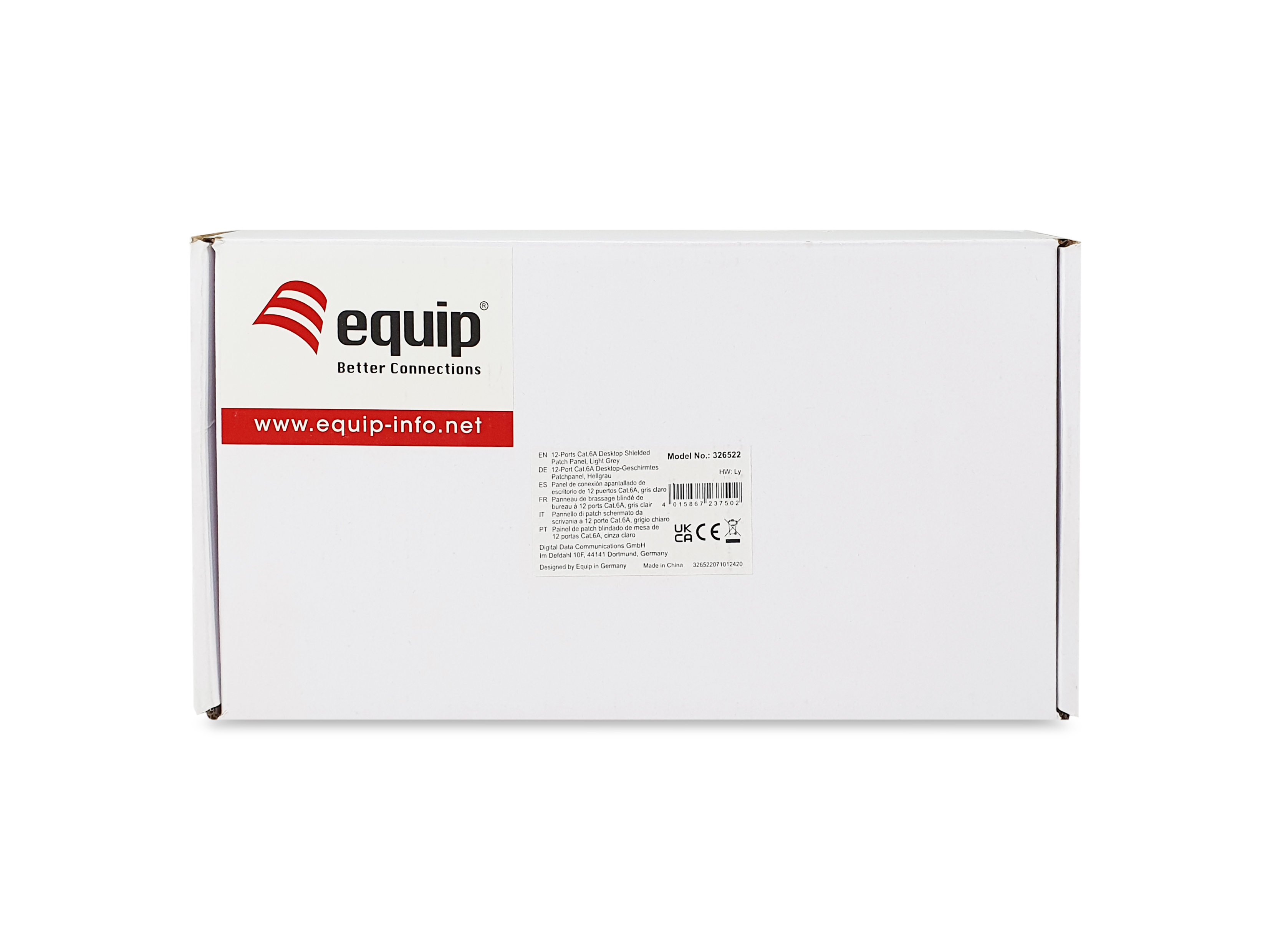 equip 326522 Patchpanel 12-Port Cat6A FTP 19" 1HE Hellgrau