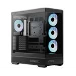 Aerocool Midi-Tower P500B-Digi Black ARGB, Tempered Glass, Dot-Pixel Display (ACCM-PN09143.11)