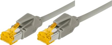 Patchkabel S/FTP, PiMF, Cat 6a, grau, 2,0 m Für 10 Gigabit/s, halogenfrei, mit Leoni-Kabel und Hirosesteckern TM31 (70702)