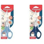 Maped Schere Advanced Green, Länge: 170 mm, symmetrisch spitz, Klingen & Niete aus rostfreiem Stahl, mit blauen - 1 Stück (496100)