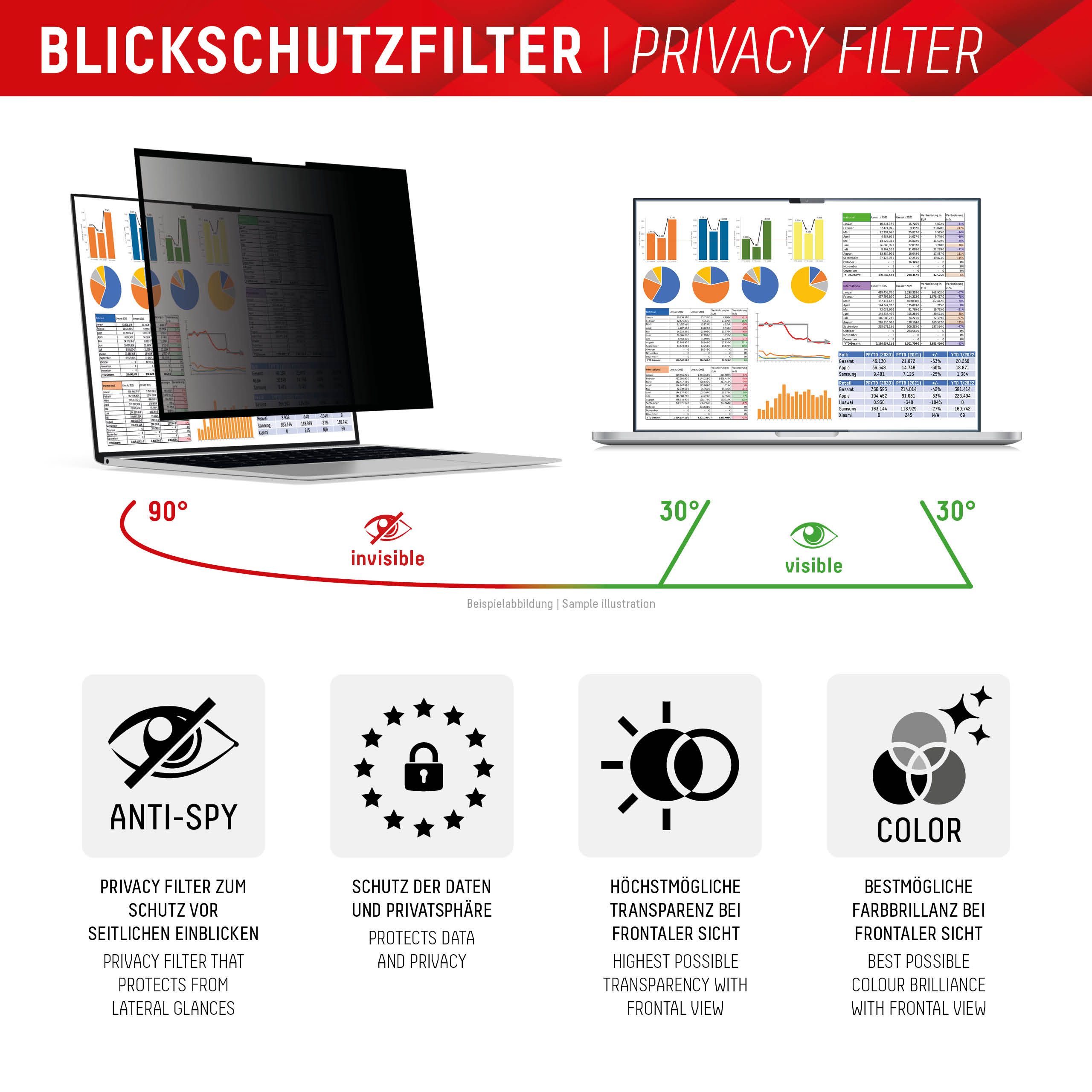 E.V.I. Displex Privacy Safe Uni 16" Blickschutzfilter