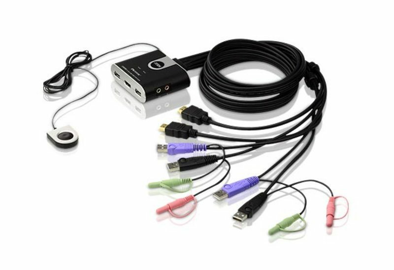ATEN CS692 2-Port HDMI USB KVM-Switch mit Audio Schwarz