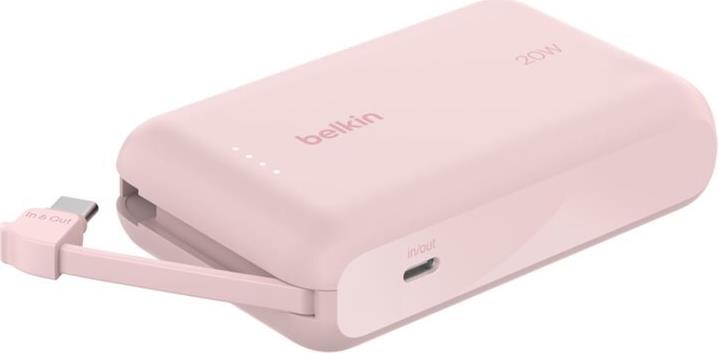 Belkin 10k PD20w Integrated USB-C Cable Power Bank Pink (BPB021HQPK)