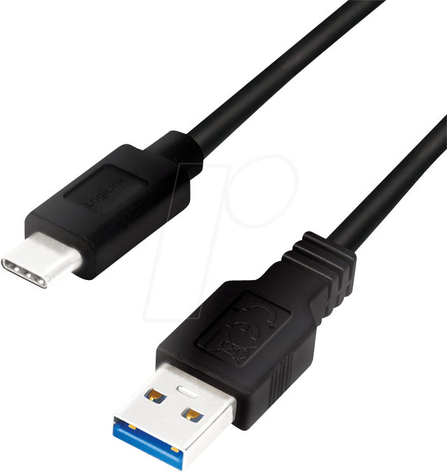 LogiLink USB-Kabel USB Typ A (M) bis USB-C (M) umkehrbar (CU0169)