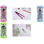 EBERHARD FABER Schnellverstellzirkel, neonpink/schwarz mit Mitteltriebsspindel, mit schwarzem graphischem Muster, - 1 Stück (571701)