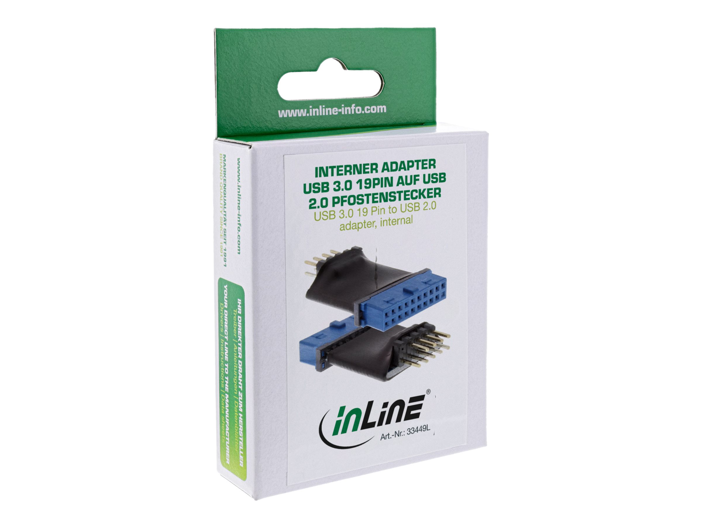 InLine 33449L Interner USB-Adapter 0,13 m Schwarz