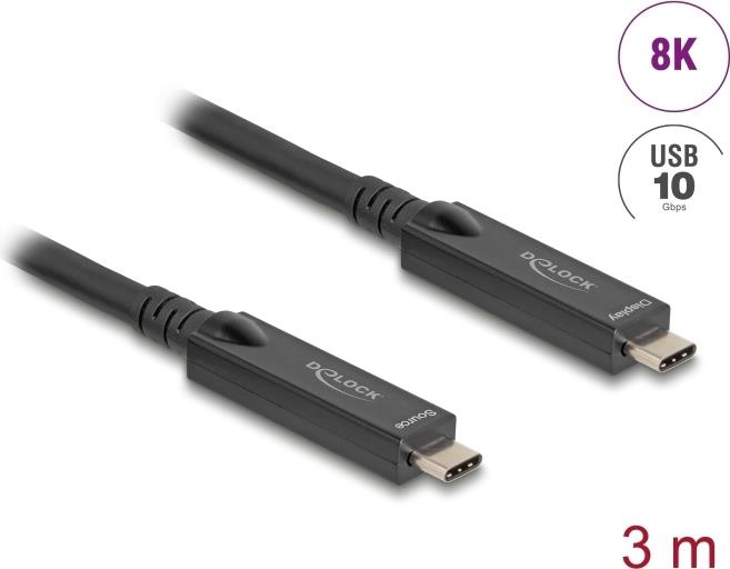 Delock Aktives Optisches USB-C 8K Video+ Daten+ PD Kabel 3 m (84246)