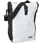 FISCHER Fahrrad-Gepäckträgertasche Kurier, weiß/schwarz aus strapazierfähiger, wasserundurchlässiger Tarpaulin - 1 Stück (86264)