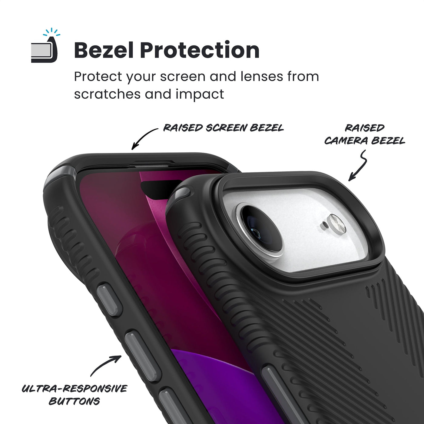 Speck Presidio2 Grip Handyhülle für iPhone 17 Air 6,5" Schwarz, Grau, Weiß