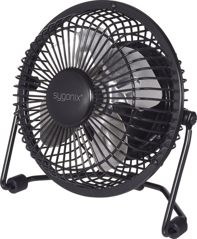 sygonix USB-Ventilator 2.5 W schwenkbar 360° Ø 145 mm x 150 mm schwarz leise Büro