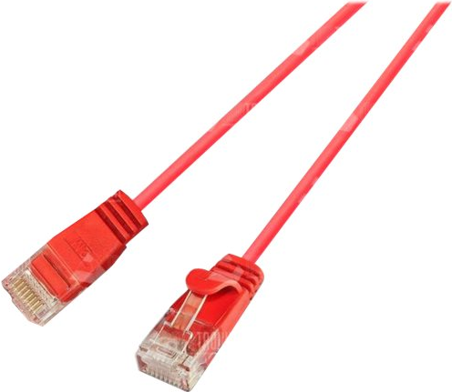 SLIM UL6 1 RT - Cat.6 SLIM-Light-Kabel, U/UTP, 1,0 m, rot (PKW-LIGHT-K6 1.0 RT)