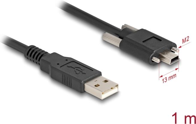 DeLOCK 80478 USB Kabel 1 m USB 2.0 USB A Mini-USB B Schwarz (80478)