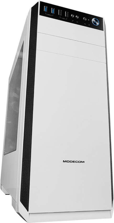 MODECOM AT-OBERON-Gehäuse-PS-20-000000-0002 (ATX, ITX, Micro ATX; weiße Farbe) (AT-OBERON-PS-20-000000-0002)