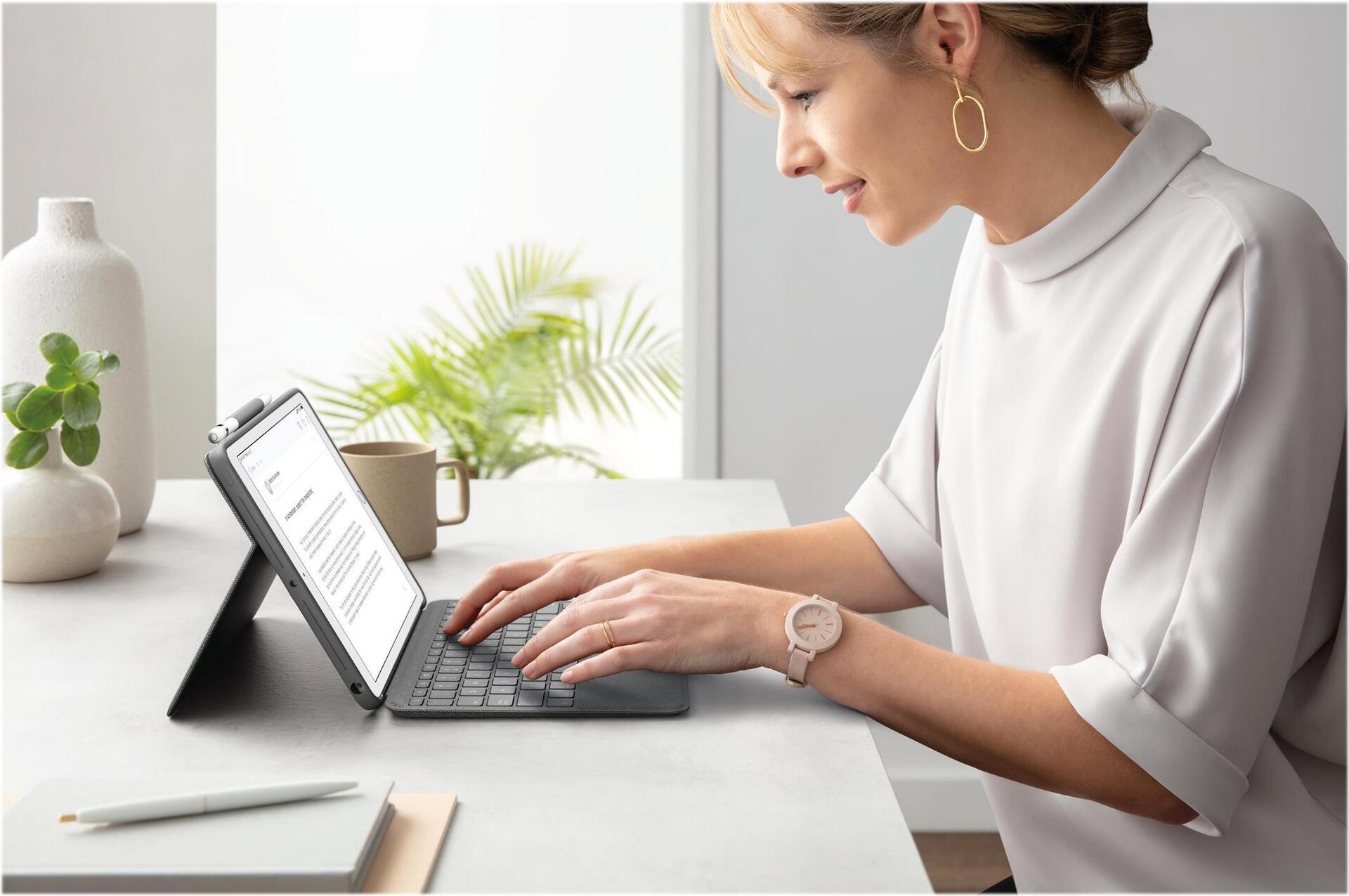 Logitech Combo Touch Tastatur und Foliohülle mit Trackpad für iPad (7. Generation) 10,2" QWERTZ Graphite
