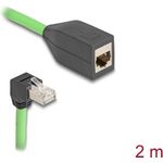 Delock RJ45 Netzwerk Verlängerungskabel Cat.6A Stecker unten gewinkelt zu Buchse SF/UTP (80887)