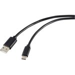Renkforce USB-Kabel USB 2.0 USB-C® Stecker, USB-A Stecker 1.80 m Schwarz Gesamtschirm RF-5720398 (RF-5720398)