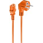 shiverpeaks ®-BASIC-S--Netzanschlusskabel, Schutzkontaktstecker 90° auf Kaltgerätebuchse, 230 V für Kaltgeräte, CEE7/7-C13, VDE, orange, 1,8m (BS09-05187)