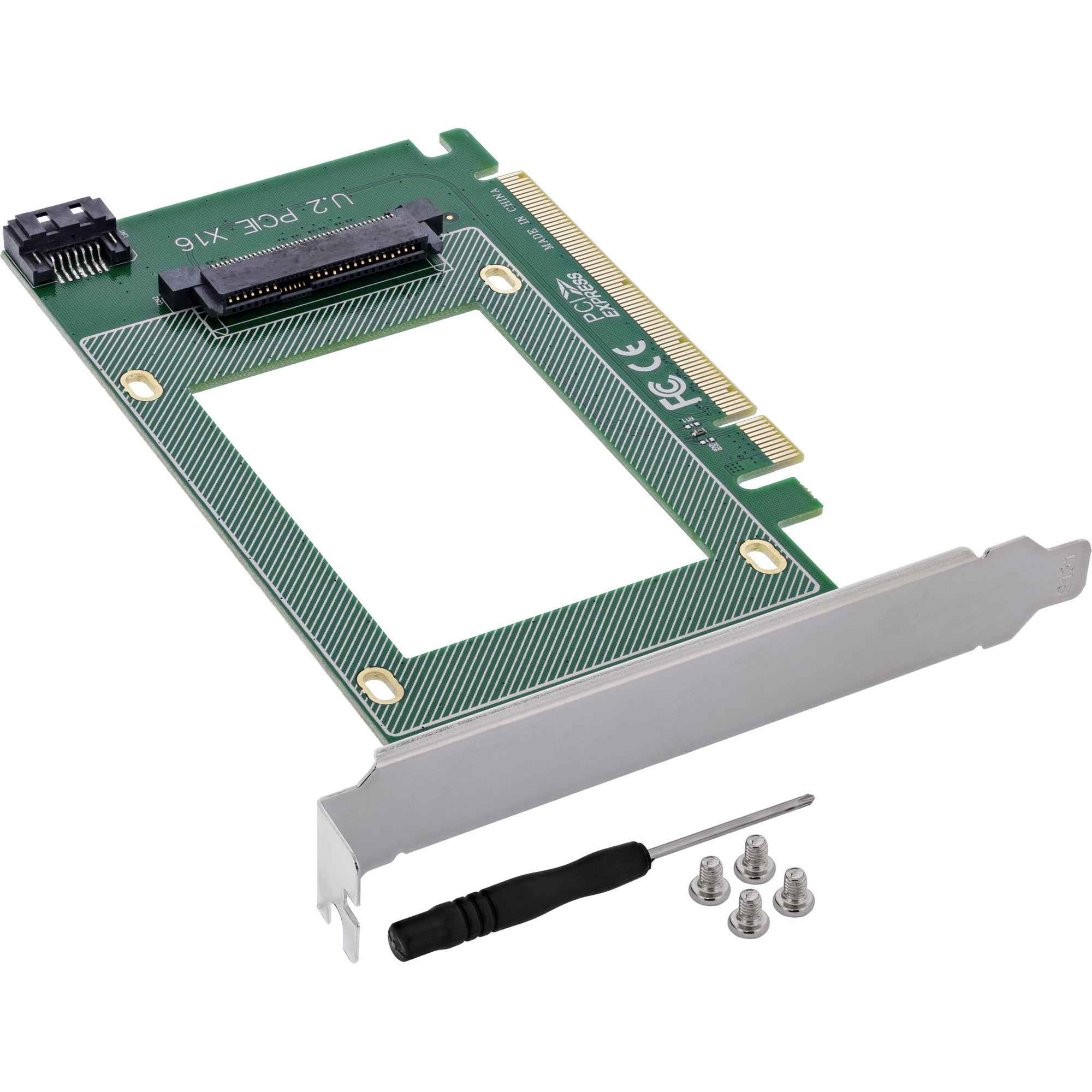 InLine Schnittstellenkarte PCIe x16 zu U.2 NVMe SFF-8639 76619J intern