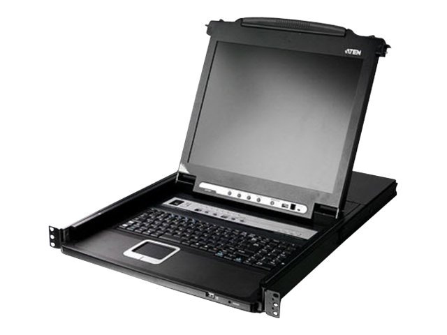 ATEN Slideaway CL5708M US KVM-Konsole mit KVM-Switch 8 Ports 17" VGA 1U Schwarz