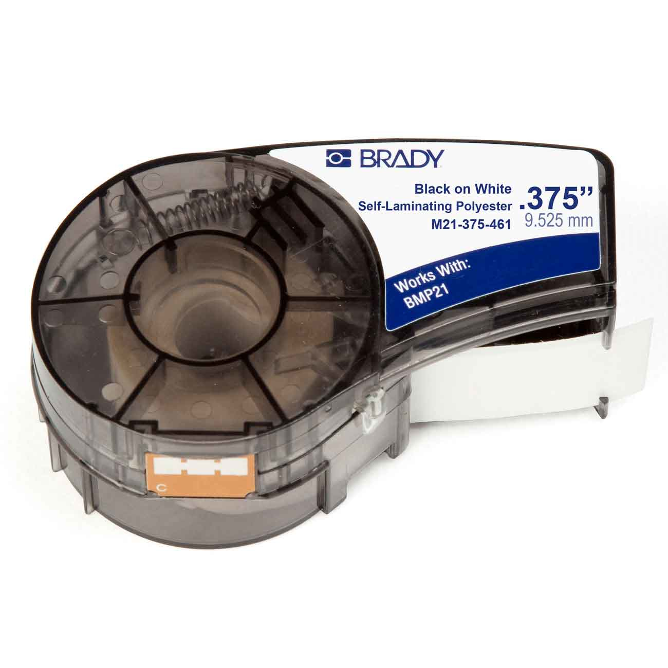 Brady M21-375-461 9,53 mm x 6,4 m Selbstklebendes Druckeretikett Weiß
