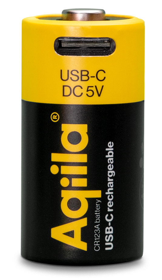 Aqiila AQ86CR123A381C2 CR 123A 3 V 750 mAh Schwarz, Gelb