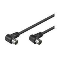 Wentronic Goobay Antennen Winkel Anschlusskabel, Schwarz, 1.5 m - IEC/Koax-Stecker 90° <=> IEC/Koax-Buchse 90° (11525)