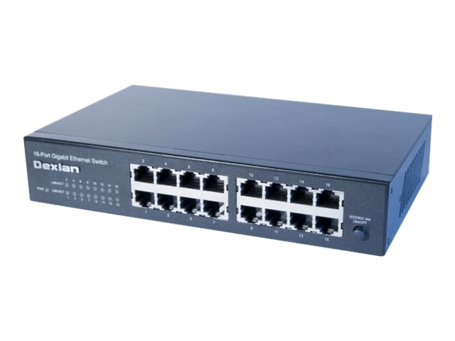Dexlan deXlan 891016 Switch - Unmanaged - 16 Ports Gigabit Ethernet - Schwarz