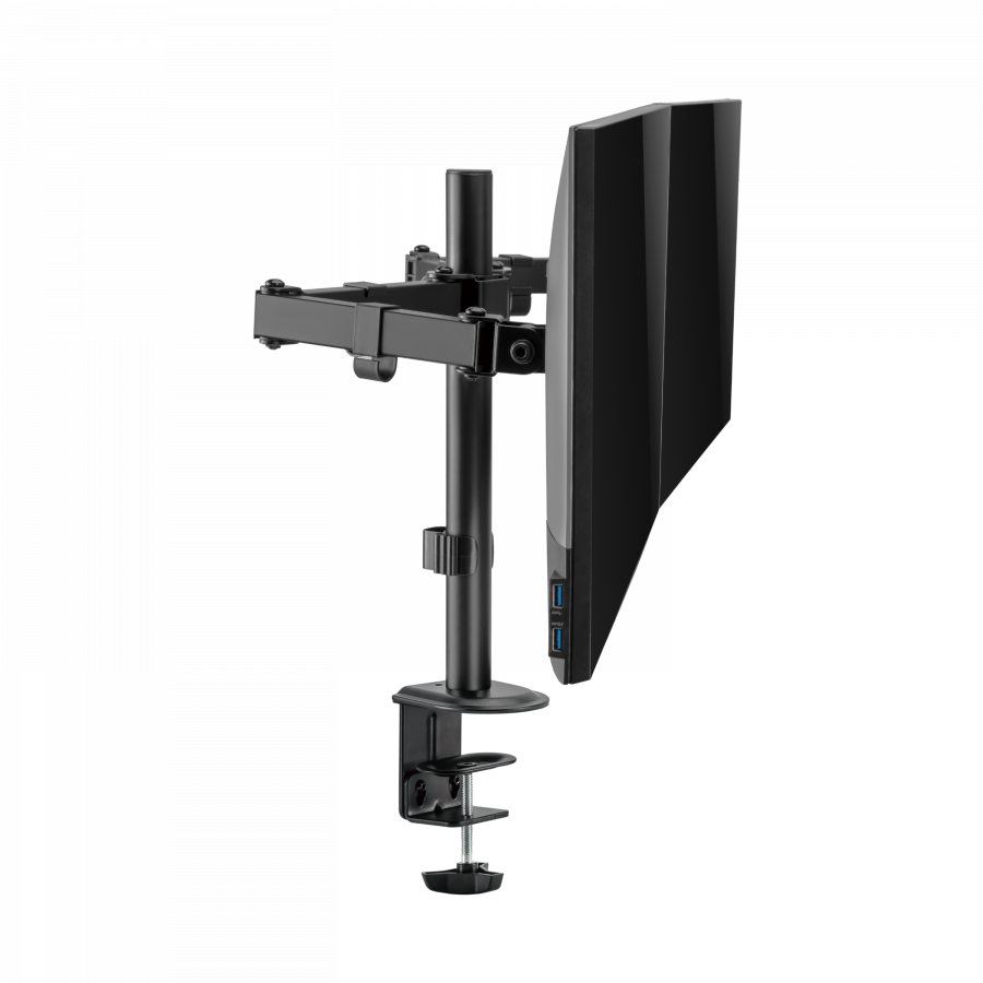 V7 - Befestigungskit (Klammerbasis, 2 Gelenkarme, 2 VESA-Platten) - für 2 Monitore - Stahl - Bildschirmgröße: 43.2-81.3 cm (17-32) - Tischmontage