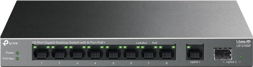 TP-Link LiteWave LS1210GP Netzwerk-Switch Unmanaged Gigabit Ethernet (10/100/1000) Power over Ethernet (PoE) Schwarz (LS1210GP)