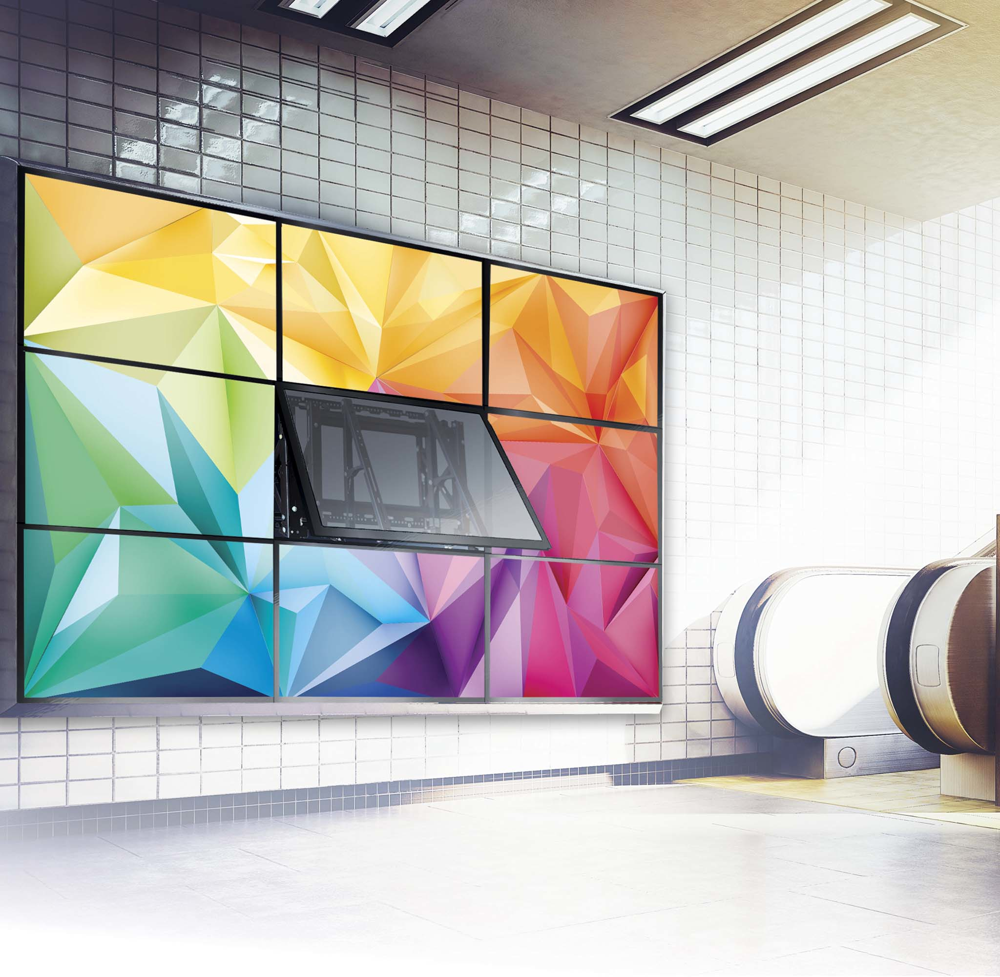 Edbak VWPOP95-L Videowand-Pop-Out-Wandhalterung 70"-95" Schnellentriegelung Schwarz