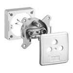 Wentronic Goobay SET 3-Loch Antennen-Dose, 1dB, DC-Durchgang - Stich-/Enddose mit AP Rahmen + Abdeckung, DC-Durchgang (68852)