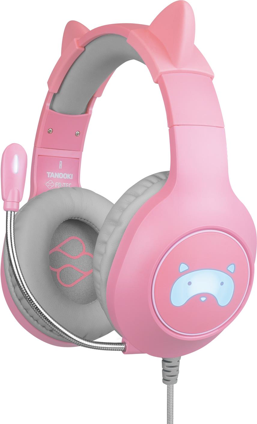 FR-TEC Tanooki Kopfhörer Kabelgebunden Kopfband Gaming Grau - Pink (FT2021)