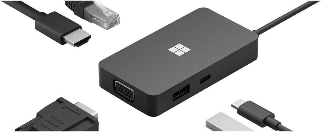 Microsoft Srfc USB-C Travel Hub XZ/NL/FR/DE Black - Typ C (161-00002)