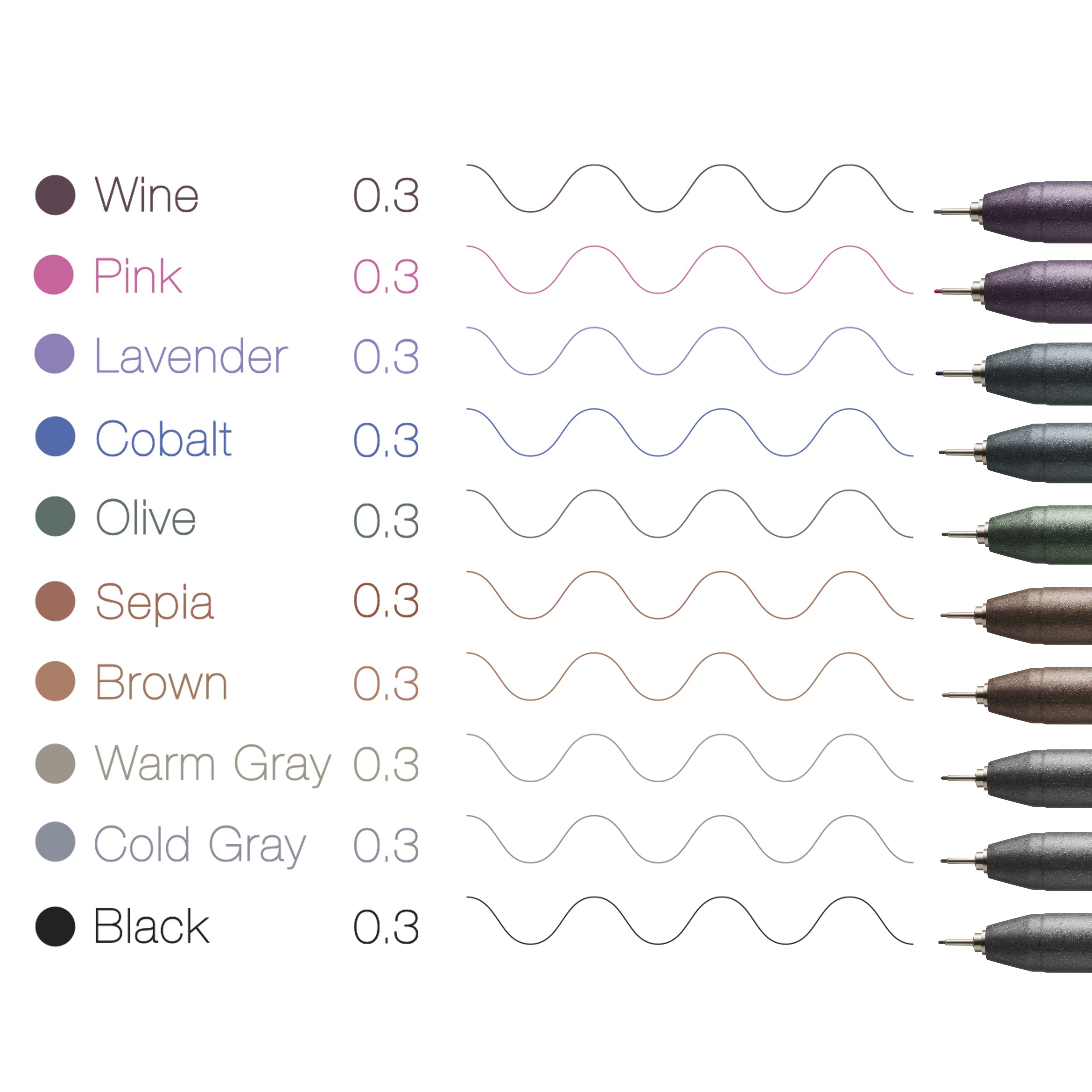 COPIC Multiliner Color Fineliner 0,3 mm 10 St. Mehrfarbig