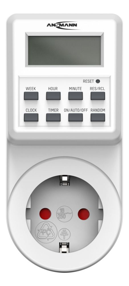 Ansmann AES6 Steckdosen-Zeitschaltuhr Digital 3680 W Weiß