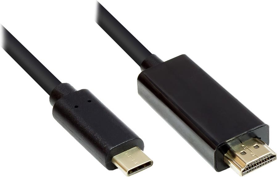 Alcasa GC-M0100 Videokabel-Adapter 1 m HDMI Typ A (Standard) USB Typ-C Schwarz (GC-M0100)