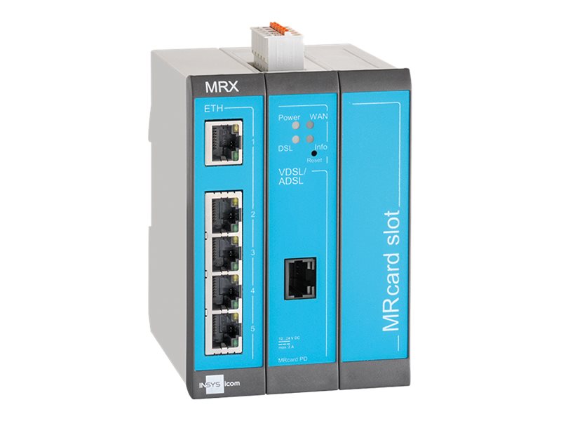 INSYS icom MRX MRX3 DSL xDSL-Router 5 Ports Blau, Grau