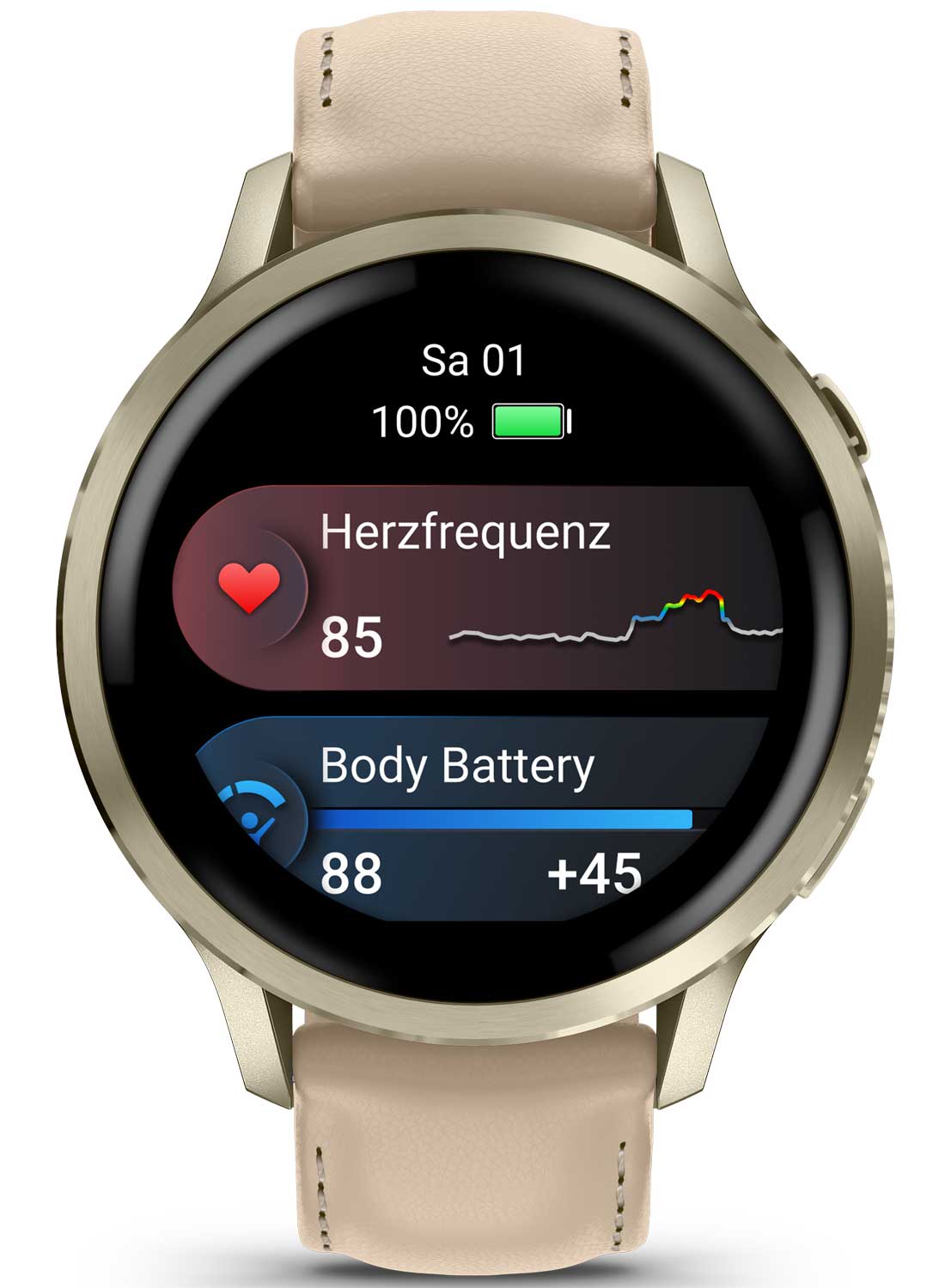 Garmin Venu 4 41 mm Lunar Gold Smartwatch AMOLED GPS WLAN Herzfrequenz