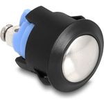 Delock Drucktaster zum Einbau 16mm 2 x Schraubklemme Taster gewölbt Kunststoff Snap in (22044)