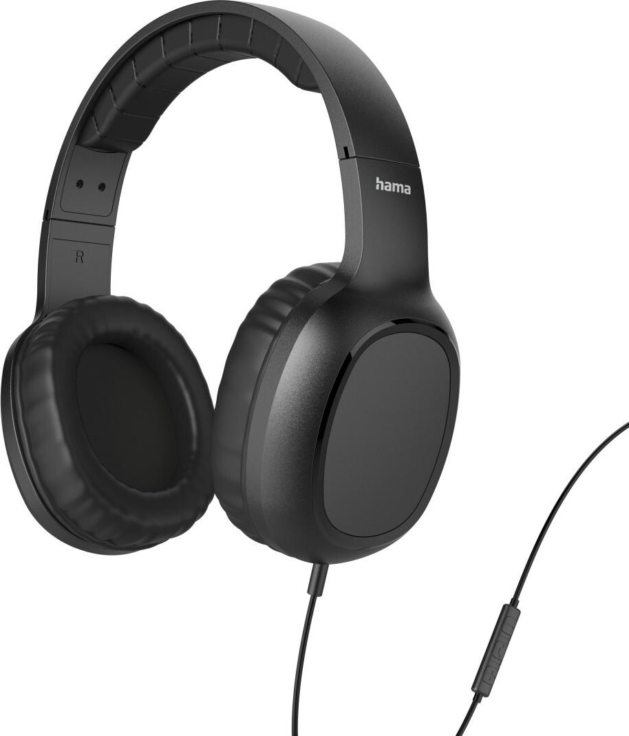 Hama Kopfhörer Fun II, On-Ear, Mikrofon, einseitige Kabelführung, 3,5-mm, Schw (00221784)